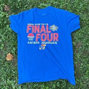 2022 NCAA Final Four Kansas Jayhawks Blue T-Shirt Men's Medium Basketball